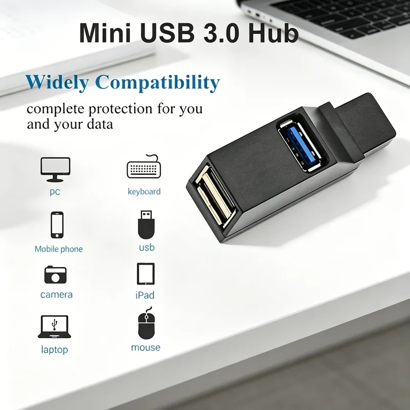 Laptop Accessories Macbook - USB 3.0 2.0 Döndürülebilir 3 Bağlantı