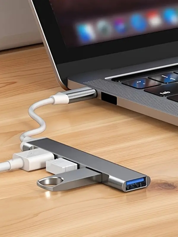 Mac Laptop Accessories - 4-Port Çoklu Bölücü Tip C Hub